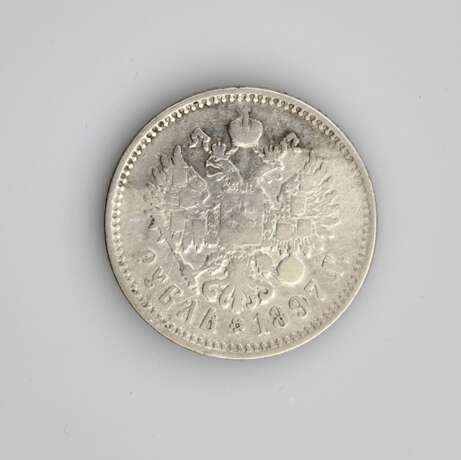 Pi&egrave;ce de monnaie. Rouble en argent de 1897. Серебро Early 20th century г. - фото 1