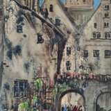 Janis Brekte. Aquarelle Old Riga. Wash and watercolor on paper 20th century г. - фото 2