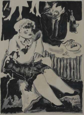 Aquarelle de Nepmanche. Signe par la ligne aerienne. 1926 Wash and watercolor on paper Vanguard 20th century - photo 2