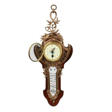 Horloge thermom&egrave;tre. Bronze wood Période de Napoléon III 19th century - photo 2