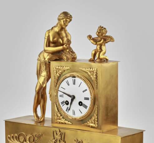 Horloge de cheminee. Brass Empire 20th century - photo 4