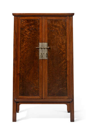 A PAIR OF BURL-INSET HUANGHUALI TAPERED CABINETS - photo 4