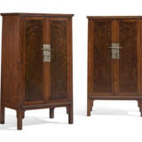 A PAIR OF BURL-INSET HUANGHUALI TAPERED CABINETS - photo 7