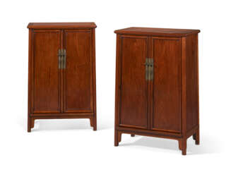 A PAIR OF HUANGHUALI ROUND-CORNER CABINETS
