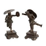 Zwei Trommler aus Bronze. BURMA, 1. Hälfte 20. Jahrhundert. - фото 1