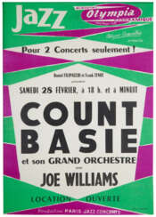 Concert poster for a performance by Count Basie and His Orchestra with Joe Williams at the Olympia, Paris, 28 February 1959
