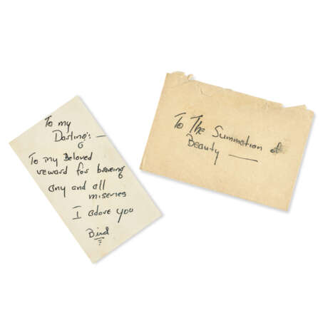 Three autograph notes from Charlie Parker to his common-law wife Chan Parker, early 1950s - photo 2