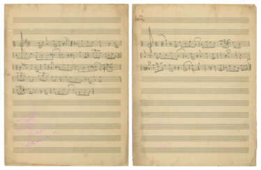 Two autograph music manuscripts of trumpet parts for the songs Swedish Schnapps and Back Home Blues, used during recording of the album Swedish Schnapps, 1951