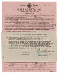 Part-printed document signed in black ink &#39;Charlie Parker&#39;, 19 May 1954