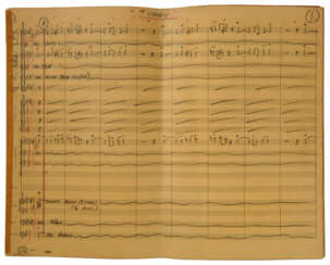 Autograph manuscript for Quincy Jones’ arrangement of the Dizzy Gillespie composition The Champ for the 15-piece band that Gillespie toured to South America in 1956