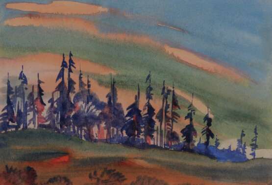 Sergey Antonov. Aquarelle. Paysage. Elnik. 1932 annee. Wash and watercolor on paper 20th century г. - фото 2