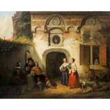 BRAEKELEER, FERDINAND DE (Antwerpen 1792-1883 ebenda), "Im Schlosshof", - фото 1