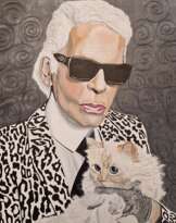 Karl Lagerfeld mit Katze Karl Lagerfeld mit Katze