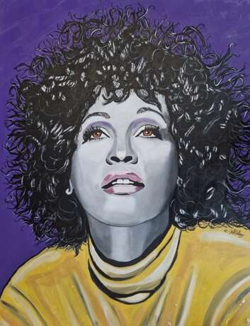 Whitney Houston Canvas Acrylic paint Realism Portrait Austria 2023 - photo 1