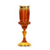RUSSLAND seltener Bernstein-Pokal mit Goldmontur, 19./20. Jahrhundert, - photo 2