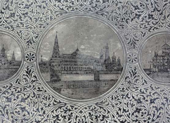 großes russisches Tablett Moskau - Silber - Foto 2