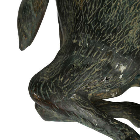 Skulptur eines ruhenden Hirsches aus Metall, 20. Jahrhundert, - Foto 5