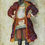 Croquis de costumes de the&acirc;tre Marchand russe du XVIIe si&egrave;cle. Gouache realism Early 20th century - photo 2