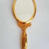 Hand mirror Empire style Gold plated brass Empire Late 19th century - photo 1