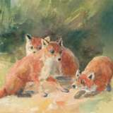 Tableau Trois renards Wash and watercolor on paper Early 20th century - photo 3