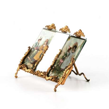 Cadre photo en trois parties dans le style rococo. Glass Neorococo Early 20th century - photo 4