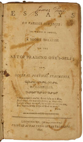 Essays on Various Subjects: to Which is added, a Short Treatise on the Art of Praising One's-Self - photo 1
