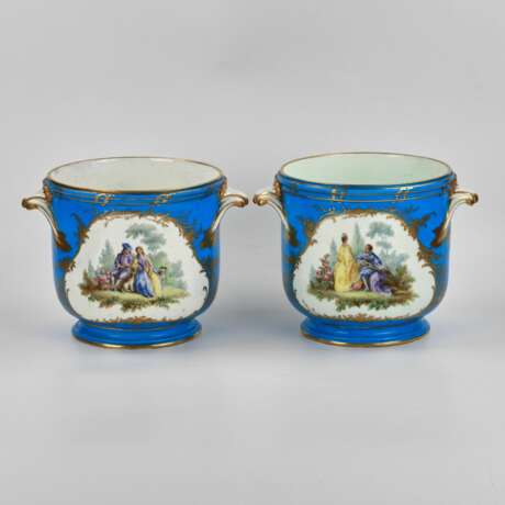 Une paire de cache-pots de S&egrave;vres Porzellan Klassizismus 18th century - Foto 1