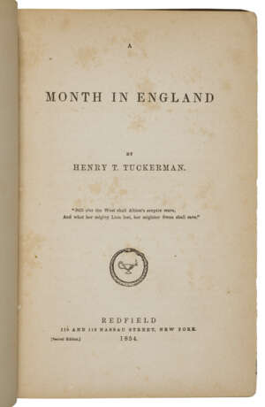 A Month in England by H. Tuckerman - Foto 3