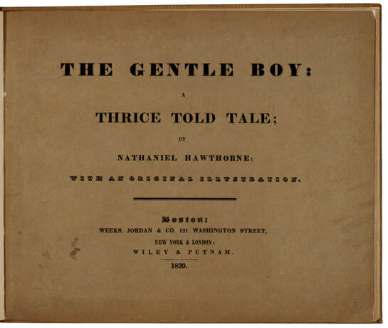 The Gentle Boy, inscribed by Sophia Peabody Hawthorne - фото 1