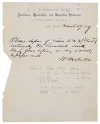 Clarel, with autograph letter on pulping the edition