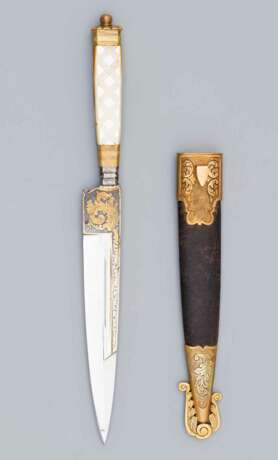 Jagdliches Dolchmesser mit Scheide, süddeutsch um 1850 - Foto 3