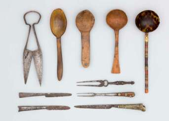 Konvolut von antiken Messern, Gabeln und Löffeln 16.Jahrhundert und später
