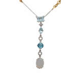 Zartes Y-Collier mit Brillanten, zusammen ca. 0,15 ct, - photo 2