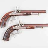 Ein Paar Perkussions-Pistolen, Belgien oder Frankreich um 1840 - Foto 1