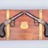 Ein Paar Unterhammer-Terzerole in Originalkassette, USA oder Großbritannien um 1840 - photo 3
