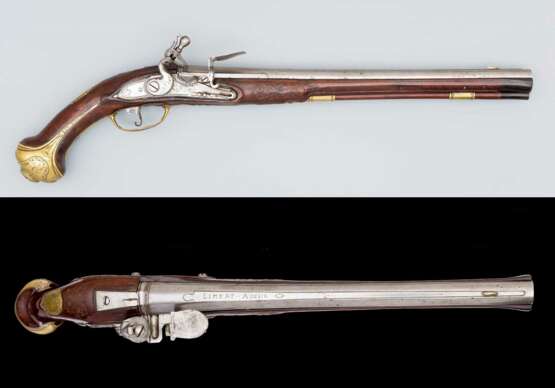 Lange Steinschloss-Pistole von Limert in Aussig/Tschechien um 1750 - Foto 1