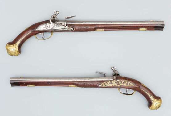 Lange Steinschloss-Pistole von Limert in Aussig/Tschechien um 1750 - Foto 2