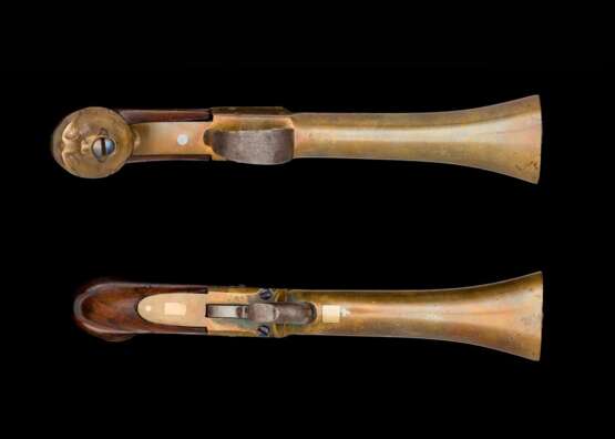 Perkussions-Terzerol mit Entenschnabellauf in Bronze um 1830 - photo 2