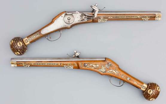 Radschloss-Pistole in der Art des späten 16.Jhdt. unter Verwendung originaler Teile - Foto 2