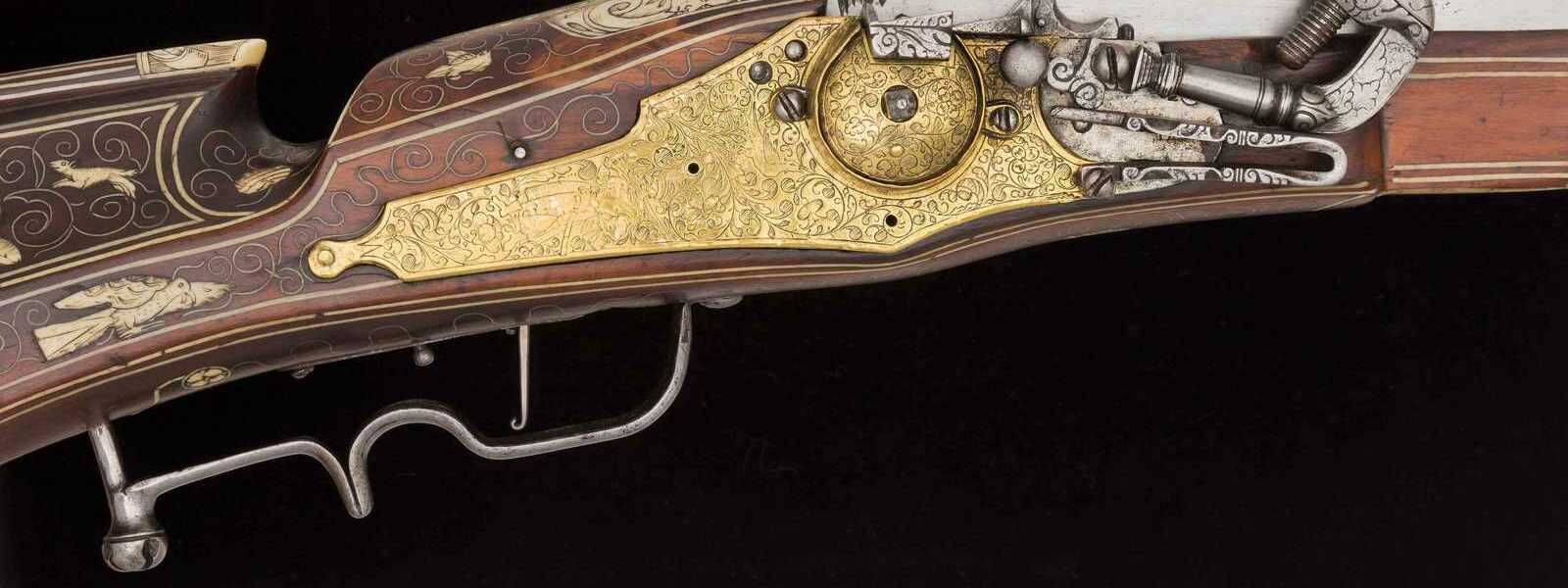 Radschlossgewehr mit Adelswappen, deutsch datiert 1604