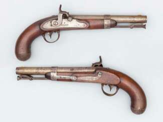 USA, Armee Perkussionspistole M 1836 mit angelenktem Ladestock