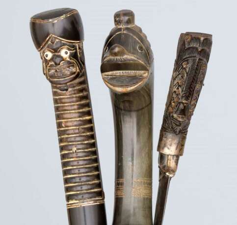Drei verschiedene Dolchmesser, Indonesien 19.Jahrhundert - Foto 2