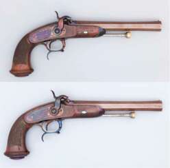 Französische Offizierspistole M 1833 1.Modell - ein Paar mit zwei Pistolen
