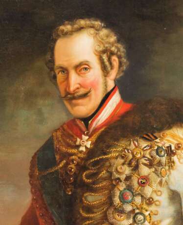 Gemälde des Herzog Ferdinand von Sachsen-Coburg-Gotha als General und Inhaber des k.k. Husarenregiments Nr. 8 - Foto 1