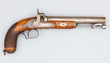 Pistole mit Kapselzündung und Scharnierladestock für k.k. Offiziere um 1858