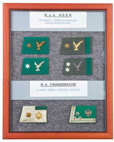 Schautafeln mit Kragenspiegel und Tätigkeitsabzeichen K.u.k. Heer - фото 1