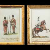 Zwei kolorierte Soldatendarstellungen aus dem Schema Kriegsvölker Wien 1787 - Foto 1