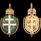 Ungarisches Erinnerungszeichen für die Ritter vom Goldenen Sporn im Etui - фото 1