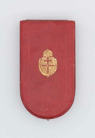 Ungarisches Erinnerungszeichen für die Ritter vom Goldenen Sporn im Etui - Foto 3