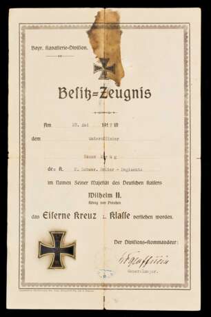 Bayern, Urkunden- und Auszeichnungsgruppe des Simon Krug im 2.Schweren Reiter-Regiment Landshut mit der Silbernen Tapferkeitsmedaille - Foto 4